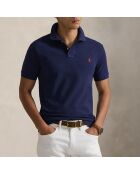 Polo en coton coupe ajustée personnalisée bleu marine