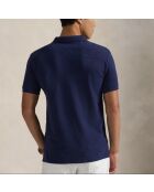 Polo en coton coupe ajustée personnalisée bleu marine