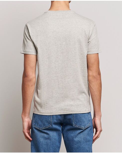 T-shirt en coton coupe ajustée personnalisée gris