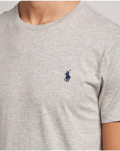T-shirt en coton coupe ajustée personnalisée gris