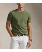 T-shirt en coton coupe ajustée personnalisée vert kaki