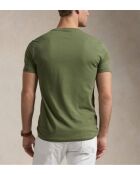 T-shirt en coton coupe ajustée personnalisée vert kaki