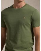 T-shirt en coton coupe ajustée personnalisée vert kaki
