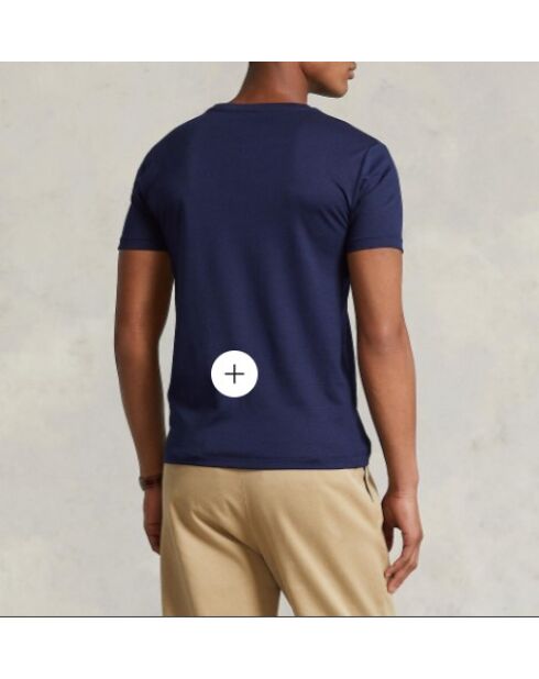 T-shirt en coton coupe ajustée personnalisée navy
