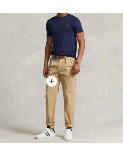 T-shirt en coton coupe ajustée personnalisée navy