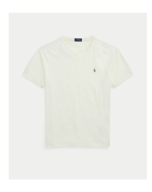 T-shirt en coton coupe ajustée personnalisée crème
