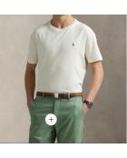 T-shirt en coton coupe ajustée personnalisée crème