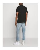 Polo en coton coupe ajustée personnalisée noir