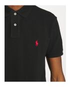 Polo en coton coupe ajustée personnalisée noir