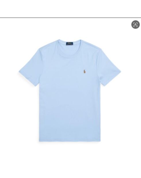 T-shirt en coton coupe ajustée personnalisée bleu ciel
