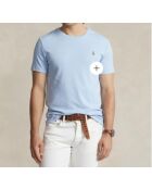 T-shirt en coton coupe ajustée personnalisée bleu ciel