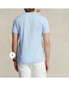 T-shirt en coton coupe ajustée personnalisée bleu ciel