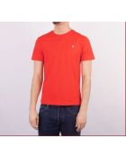 T-shirt en coton coupe ajustée personnalisée rouge