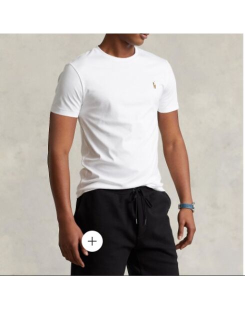 T-shirt en coton coupe ajustée personnalisée blanc