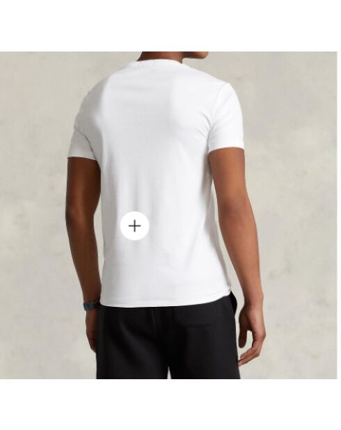 T-shirt en coton coupe ajustée personnalisée blanc