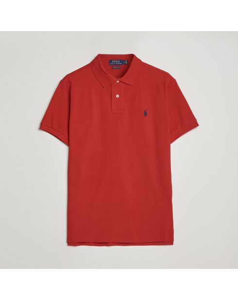 Polo en coton coupe ajustée personnalisée rouge
