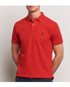 Polo en coton coupe ajustée personnalisée rouge