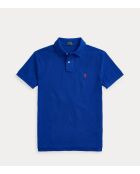 Polo en coton coupe ajustée personnalisée bleu