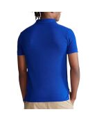 Polo en coton coupe ajustée personnalisée bleu
