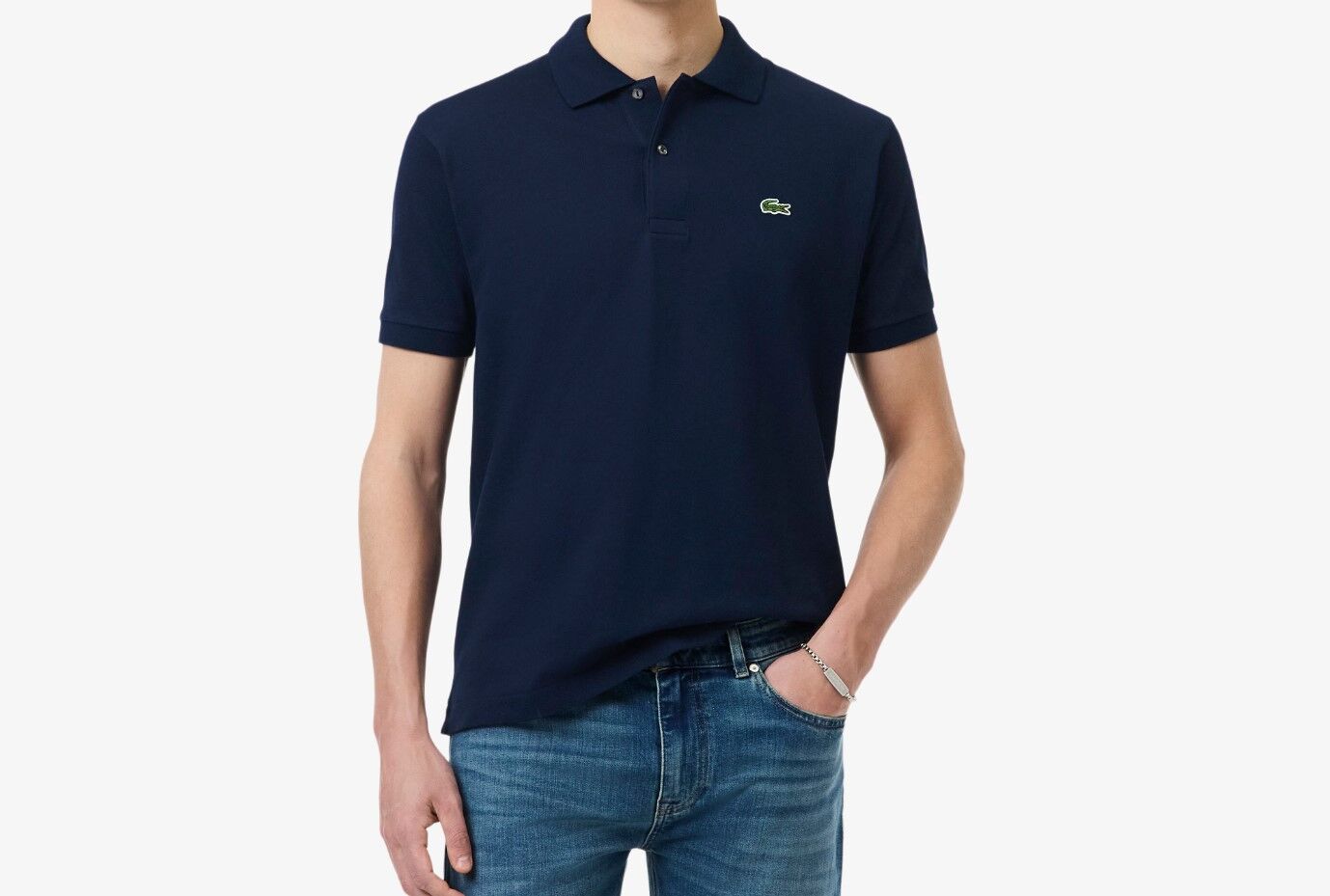 Polo en coton L12.12 bleu nuit