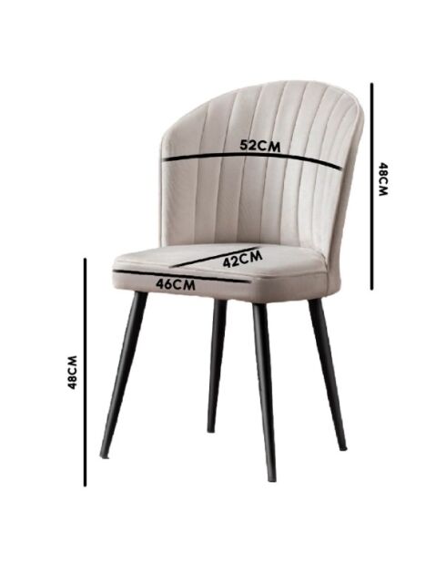 Set van 2 zwarte Rubi stoelen - L. 52 cm x H. 85 cm x D. 42 cm