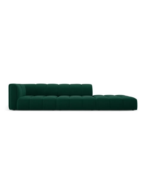 Canapé modulable droit en velours Adams 4 places vert bouteille - 293 x 96 x 70 cm