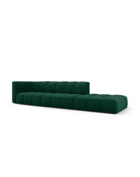Canapé modulable droit en velours Adams 4 places vert bouteille - 293 x 96 x 70 cm