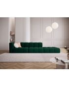 Canapé modulable droit en velours Adams 4 places vert bouteille - 293 x 96 x 70 cm