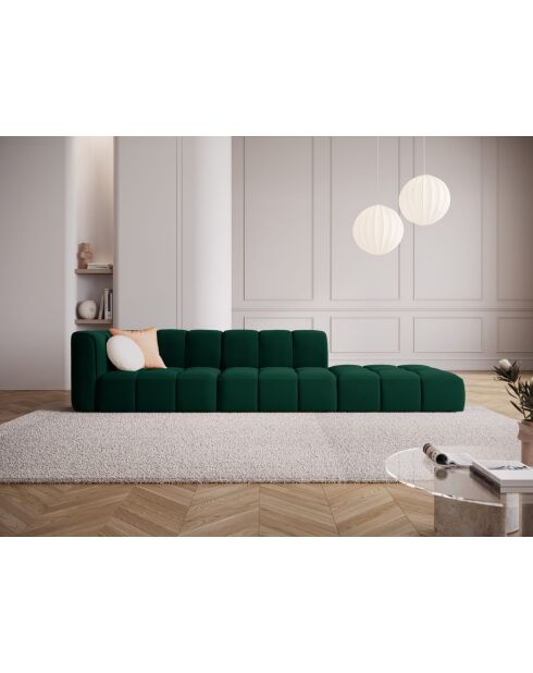 Canapé modulable droit en velours Adams 4 places vert bouteille - 293 x 96 x 70 cm