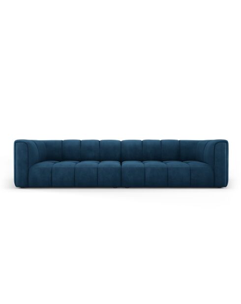 Canapé modulaire en chenille Adams 4 places bleu roi - 286 x 96 x 70 cm