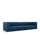 Canapé modulaire en chenille Adams 4 places bleu roi - 286 x 96 x 70 cm