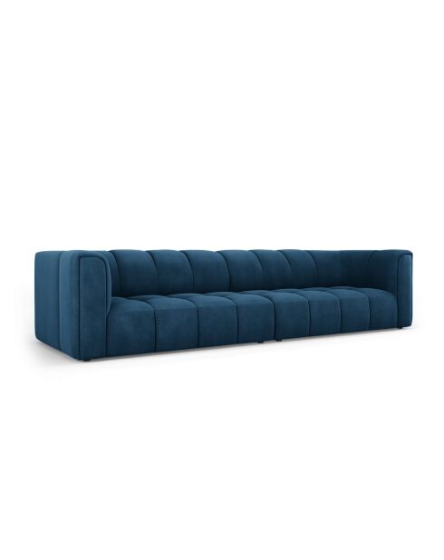 Canapé modulaire en chenille Adams 4 places bleu roi - 286 x 96 x 70 cm