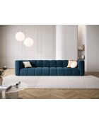 Canapé modulaire en chenille Adams 4 places bleu roi - 286 x 96 x 70 cm