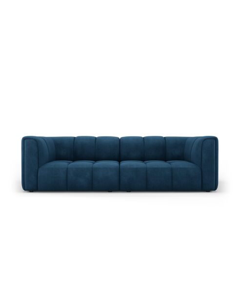 Canapé modulaire en chenille Adams 3 places bleu roi - 226 x 96 x 70 cm