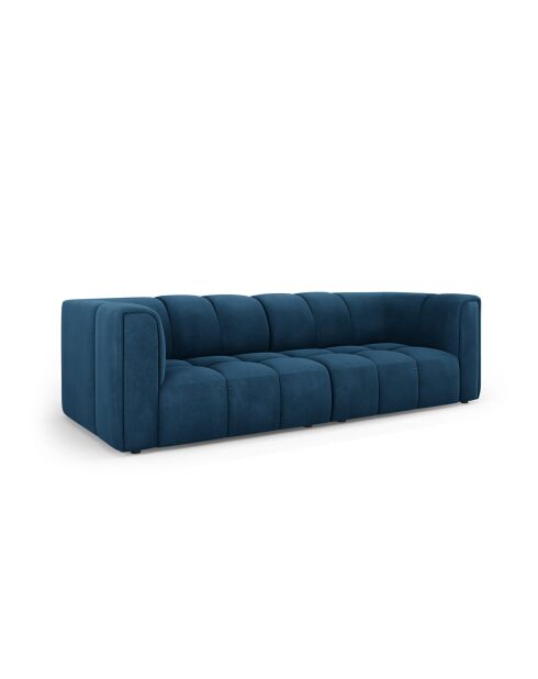 Canapé modulaire en chenille Adams 3 places bleu roi - 226 x 96 x 70 cm