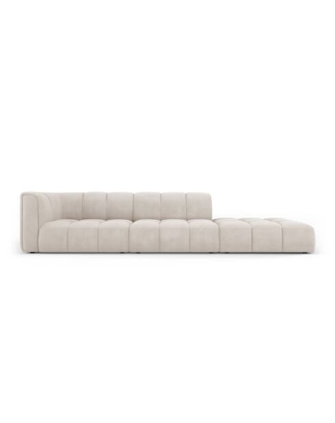 Canapé modulable droit en chenille Adams 4 places beige - 293 x 96 x 70 cm