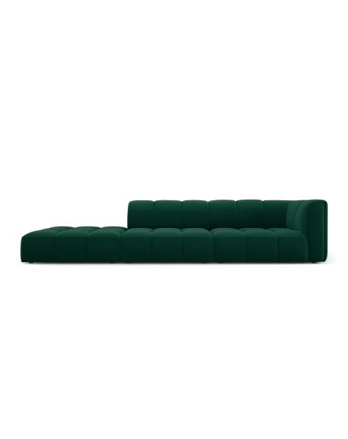 Canapé modulable gauche en velours Adams 4 places vert bouteille - 293 x 96 x 70 cm