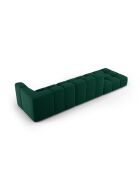 Canapé modulable gauche en velours Adams 4 places vert bouteille - 293 x 96 x 70 cm