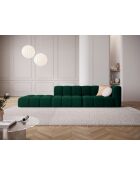 Canapé modulable gauche en velours Adams 4 places vert bouteille - 293 x 96 x 70 cm