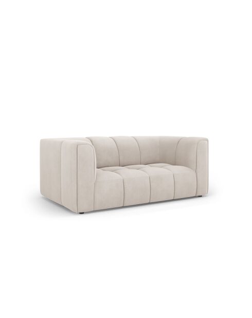 Canapé en chenille Adams 2 places beige - 166 x 96 x 70 cm