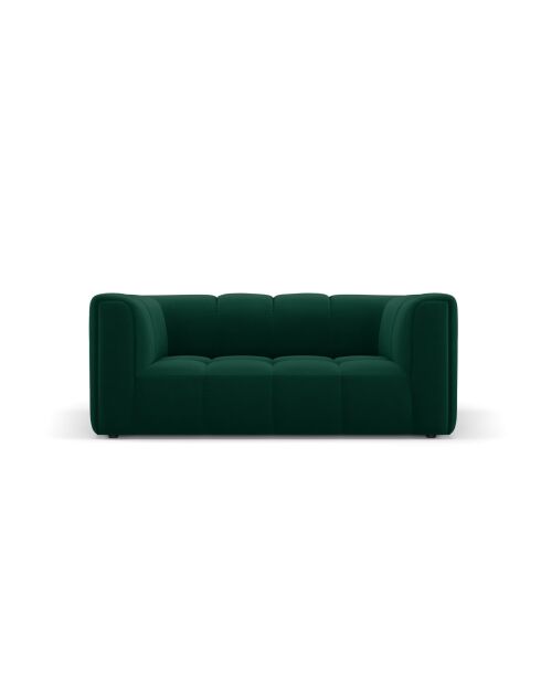 Canapé en velours Adams 2 places vert bouteille - 166 x 96 x 70 cm