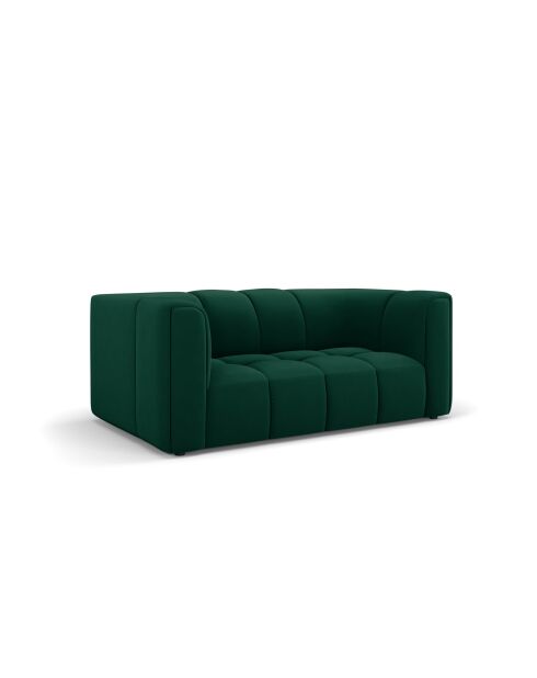 Canapé en velours Adams 2 places vert bouteille - 166 x 96 x 70 cm