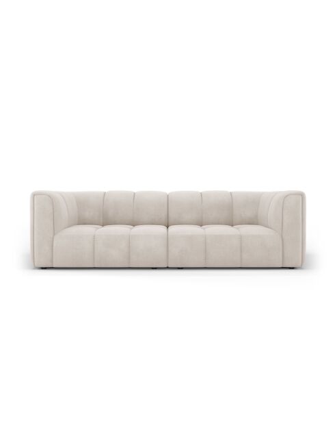 Canapé modulaire en chenille Adams 3 places beige - 226 x 96 x 70 cm