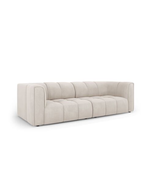 Canapé modulaire en chenille Adams 3 places beige - 226 x 96 x 70 cm