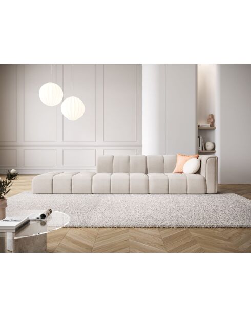 Canapé modulable gauche en chenille Adams 4 places beige - 293 x 96 x 70 cm