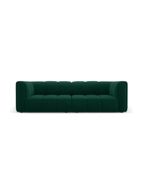 Canapé modulaire en velours Adams 3 places vert bouteille - 226 x 96 x 70 cm