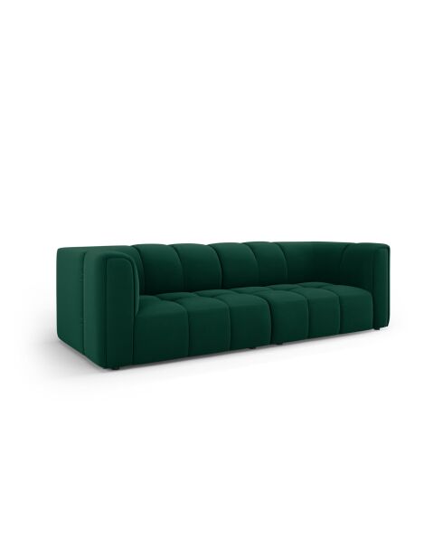 Canapé modulaire en velours Adams 3 places vert bouteille - 226 x 96 x 70 cm
