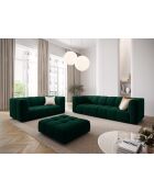 Canapé modulaire en velours Adams 3 places vert bouteille - 226 x 96 x 70 cm