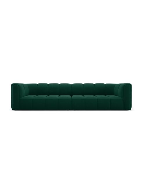 Canapé modulaire en velours Adams 4 places vert bouteille - 286 x 96 x 70 cm