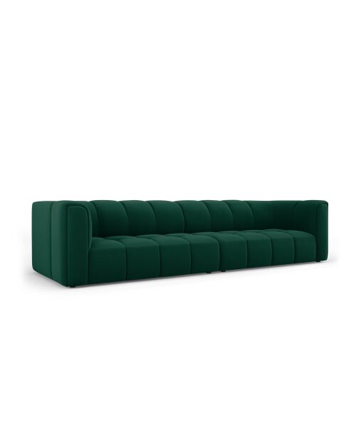 Canapé modulaire en velours Adams 4 places vert bouteille - 286 x 96 x 70 cm